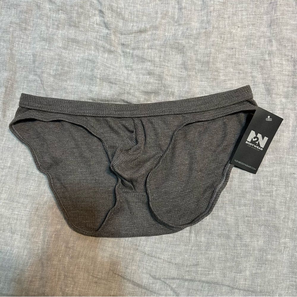 N2N Bodywear Thermal Grey Pouch Briefs Size Large NWT